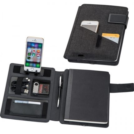Folder A5 z notatnikiem w linie i power bankiem 4000 mAh FABIOLA