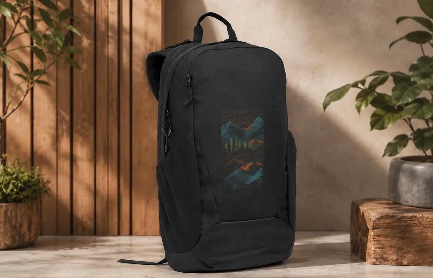 Plecak outdoorowy MO2372 z nadrukiem górskim