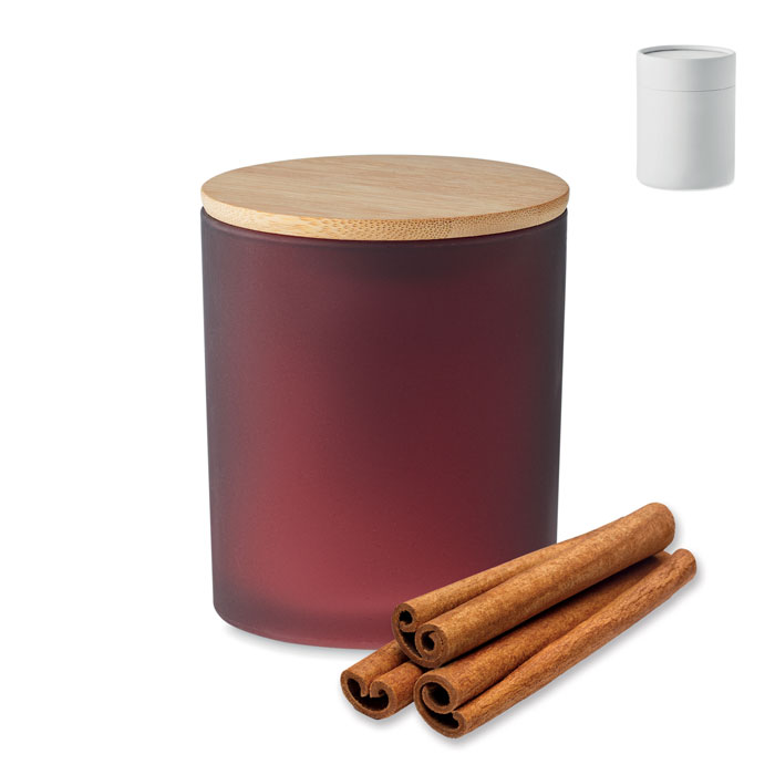 Świeca zapachowa z bambusową pokrywką — 280 g — Burgund