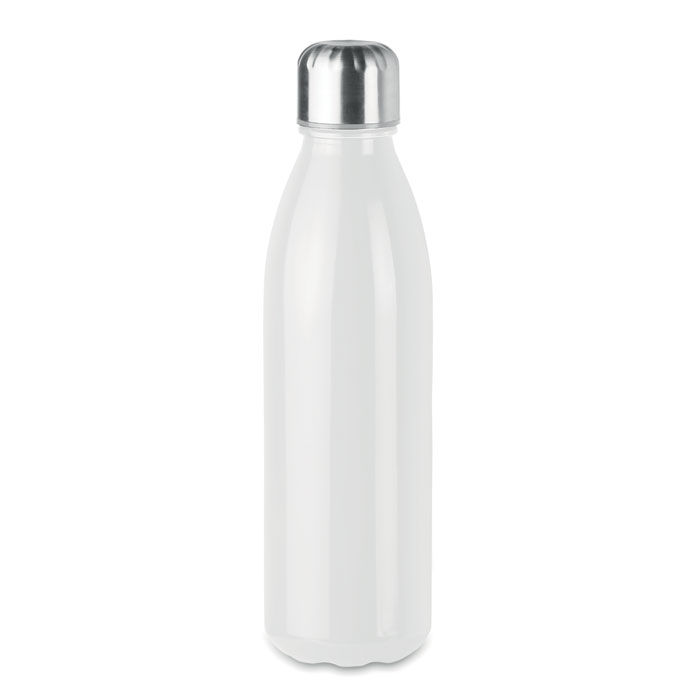 Butelka szklana z pokrywką ze stali nierdzewnej — 650 ml — Biały