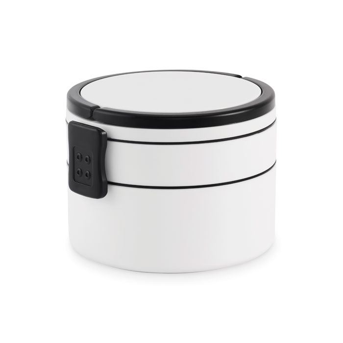 Dwupoziomowy lunchbox z uchwytami — 950 ml — Biały