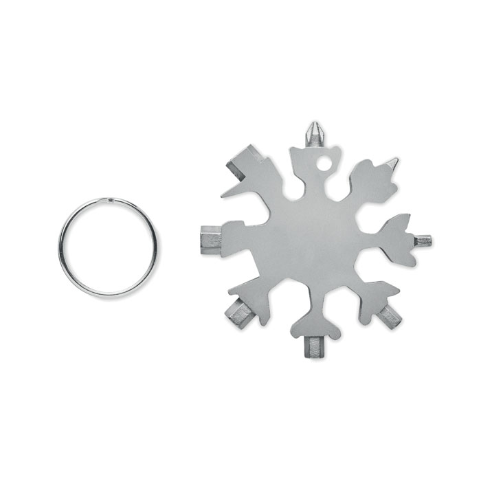Multitool w kształcie płatka śniegu — 17 w 1 — Tytanowy
