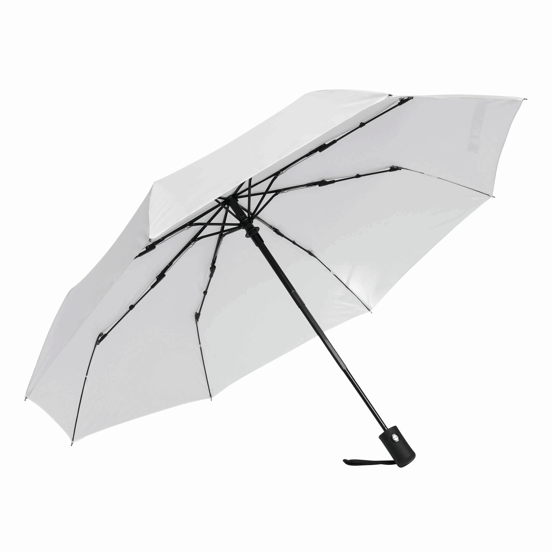 Automatyczny, wiatroodporny parasol kieszonkowy — Biały