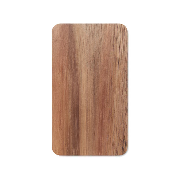 Akacjowy powerbank 4 000 mAh, 15 W — Czarny