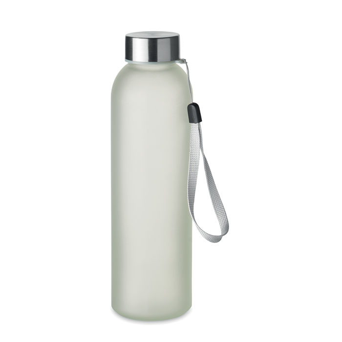 Butelka szklana ze stalową pokrywką i paskiem — 500 ml — Przezroczysty biały