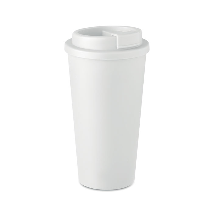 Dwuścienny kubek z PP — 450 ml — Biały