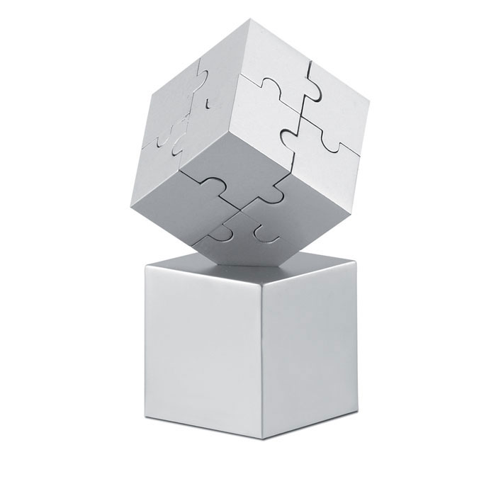 Magnetyczne puzzle 3D z metalu — Srebrny mat
