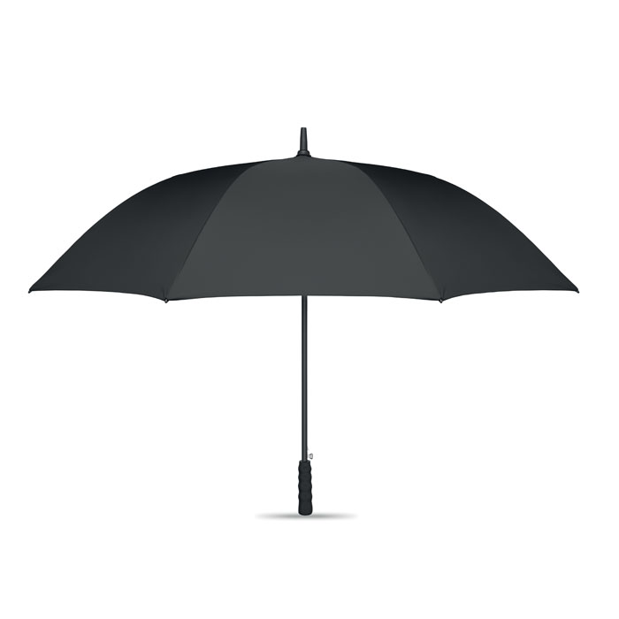Wiatroodporny parasol RPET z ekologiczną rączką — 27″ — Czarny