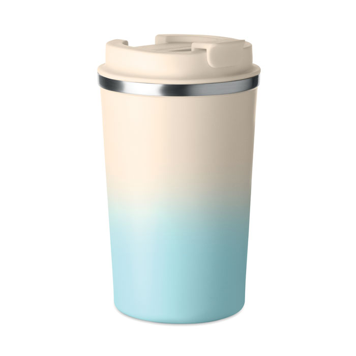 Dwuścienny kubek ze stali z recyklingu — 350 ml — Jasnoniebieski