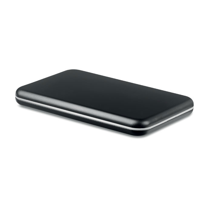 Solarny powerbank aluminiowy 4 000 mAh — Czarny