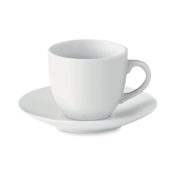 Porcelanowa filiżanka do espresso ze spodkiem — 80 ml — Biały