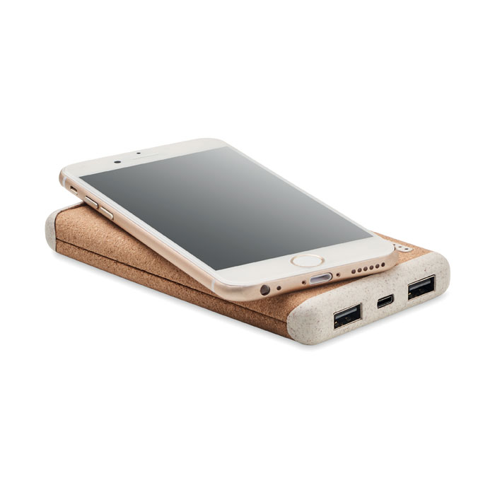 Korkowy powerbank 10 000 mAh, PD 20 W — Naturalny korek
