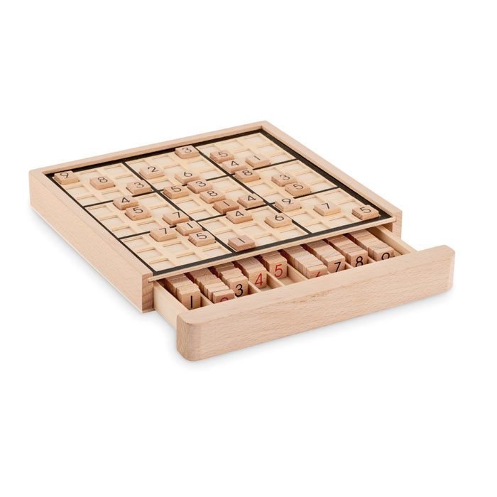 Drewniane sudoku z 99 płytkami — Drewno