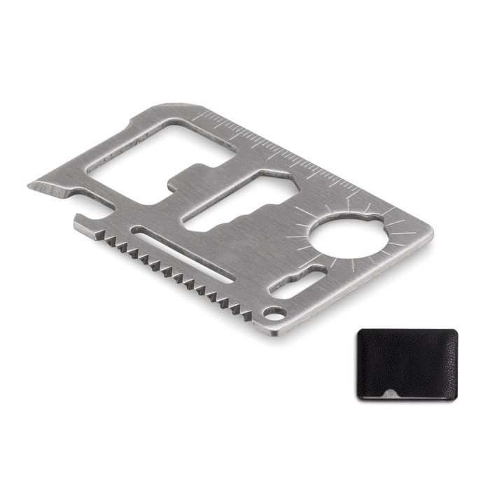 Kieszonkowy multitool w etui — 11 funkcji — Czarny