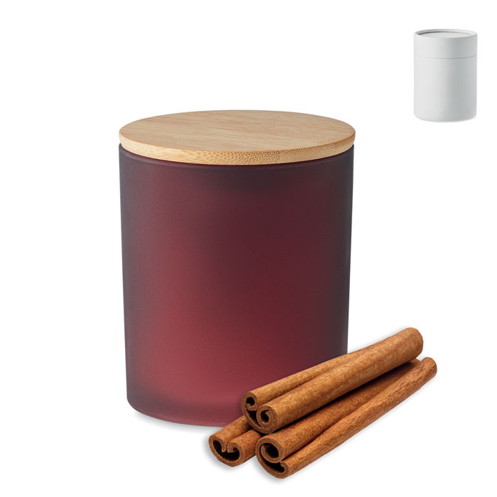 Świeca zapachowa z bambusową pokrywką — 200 g — Burgund