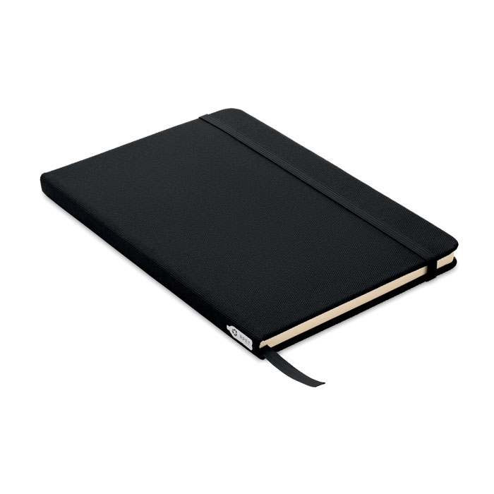 Notes A5 w tekstylnej okładce RPET — Czarny