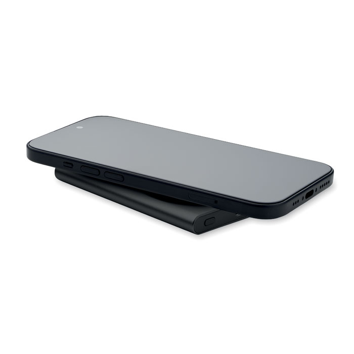 Aluminiowy magnetyczny powerbank 5 000 mAh — Czarny