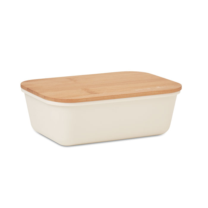 Lunchbox z PP z bambusową pokrywką — Beżowy