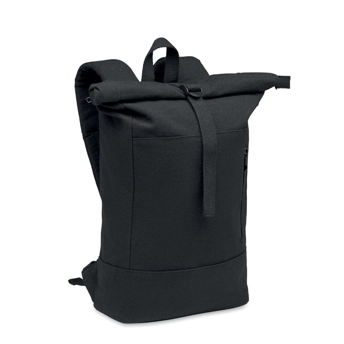 Plecak Roll Top z materiałów z recyklingu — laptop 15″ — Czarny