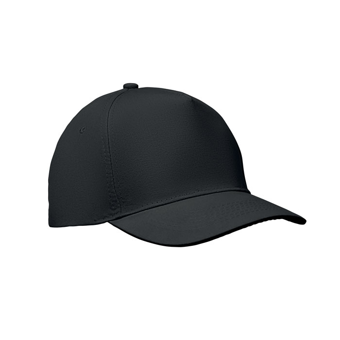 Bawełniana czapka 5-panelowa — 180 g/m² — Czarny