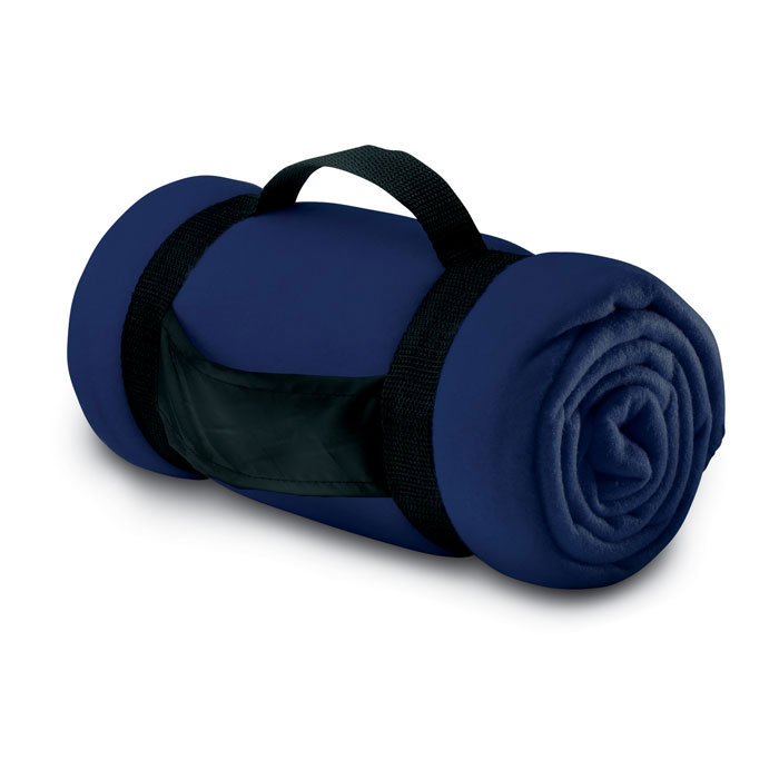 Koc polarowy z uchwytem — Niebieski