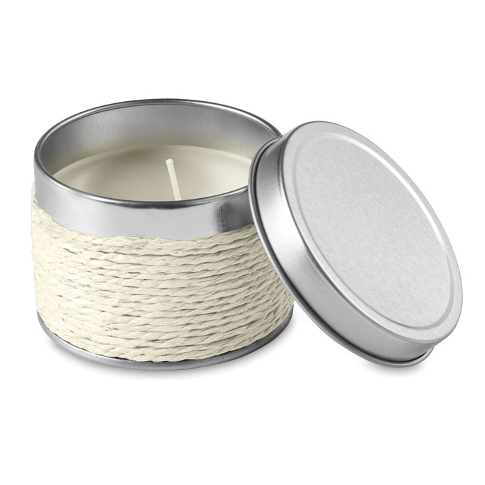 Świeca zapachowa w metalowym pudełku — 60 g — Biały
