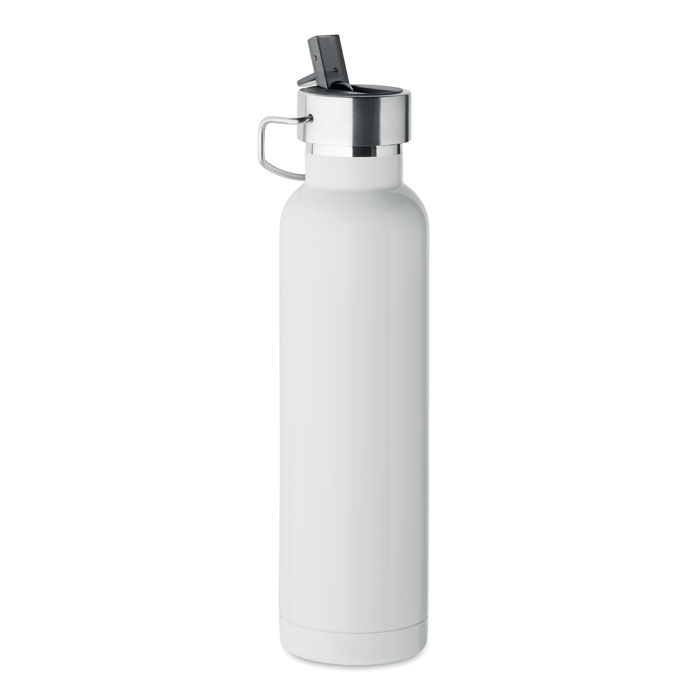 Butelka termiczna ze słomką i uchwytem — 660 ml — Biały