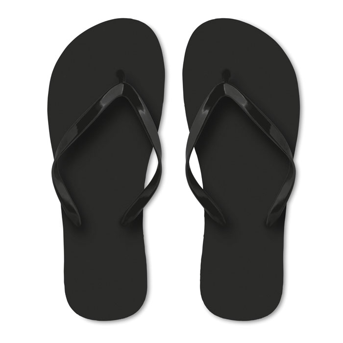 Klapki plażowe z paskiem PVC — rozmiar L — Czarny