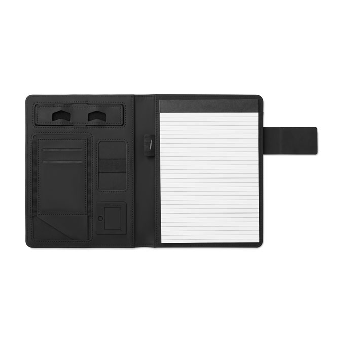 Teczka A5 z powerbankiem 4000 mAh — Czarny