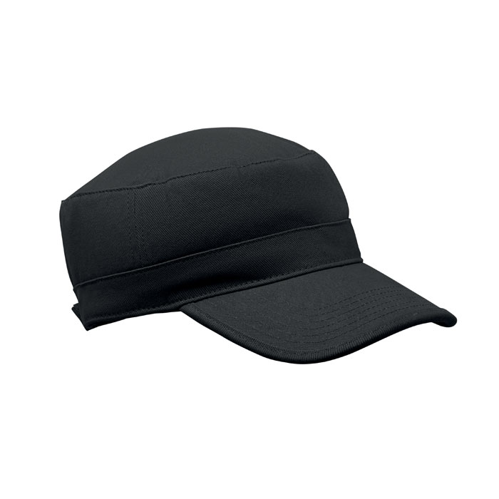 Bawełniana czapka wojskowa — 260 g/m² — Czarny