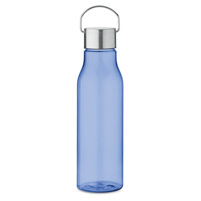 Butelka RPET ze stalowym uchwytem — 600 ml — Niebieski