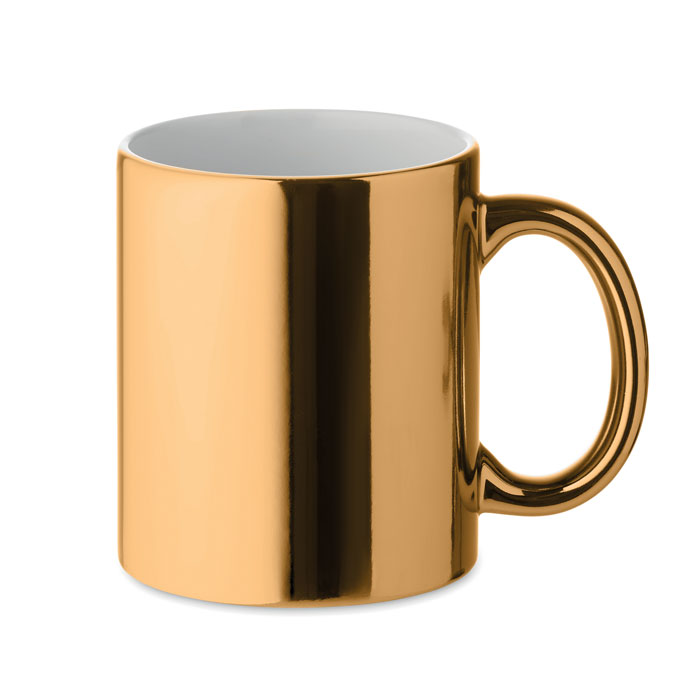 Kubek ceramiczny z metalicznym wykończeniem — 300 ml — Złoty matowy