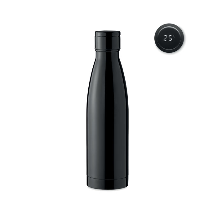 Butelka termiczna z termometrem LED — 500 ml — Czarny
