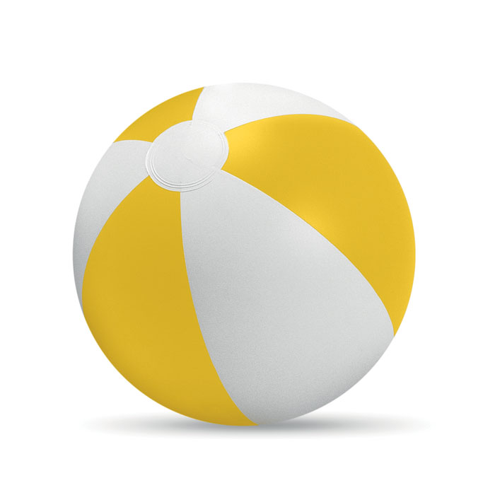 Piłka plażowa z kolorowymi panelami — 23,5 cm — Żółty