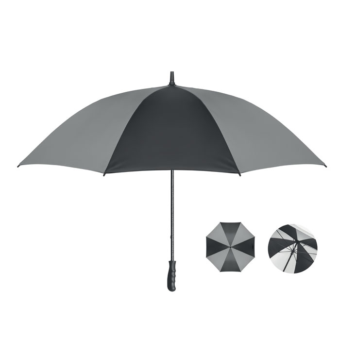 Duży parasol z panelami odblaskowymi — 30″ — Czarny