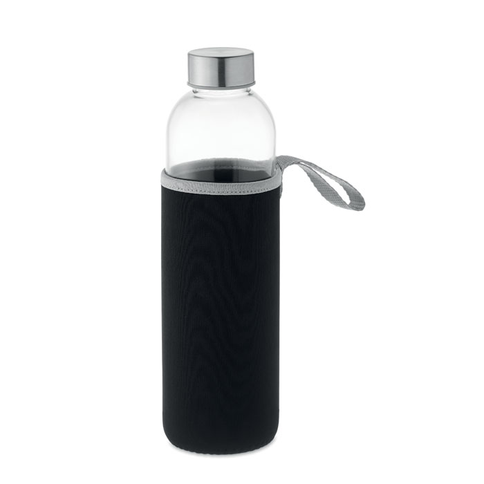 Butelka szklana w neoprenowym etui — 750 ml — Czarny