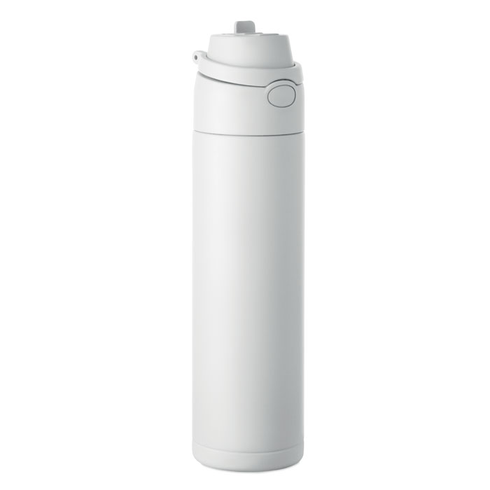 Butelka stalowa ze słomką 2 w 1 — 650 ml — Biały