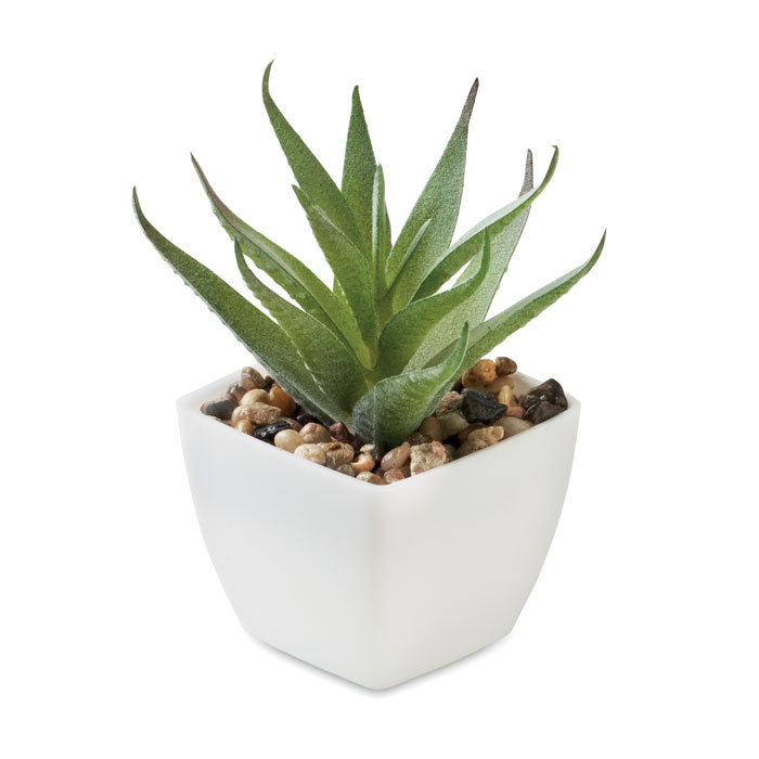 Mini sztuczna roślina — aloes — Biały